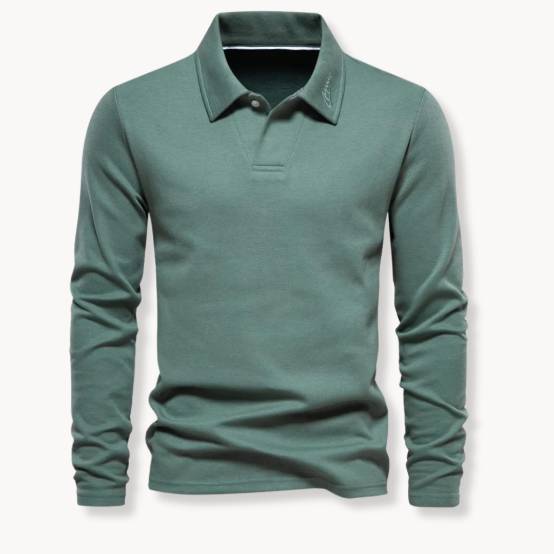 Men Long Sleeve Polo Shirt Timeless Comfort And Elegant Style For Everyday Casual Wear
