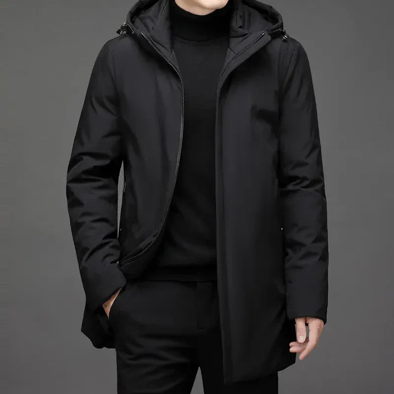 Men's Waterproof Winter Jacket With Warm Lining, Windproof And Weatherproof For Everyday City Wear
