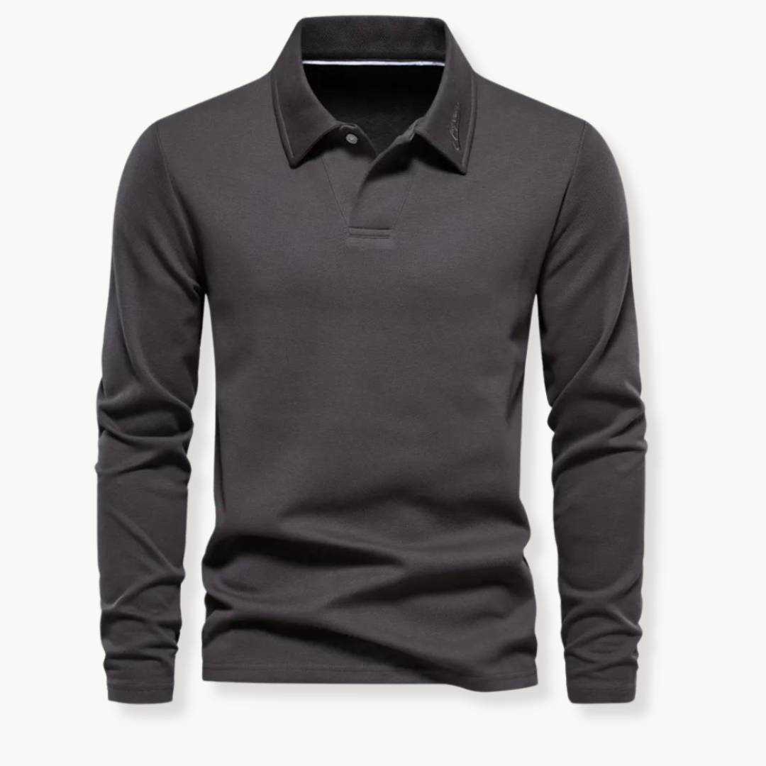 Men Long Sleeve Polo Shirt Timeless Comfort And Elegant Style For Everyday Casual Wear