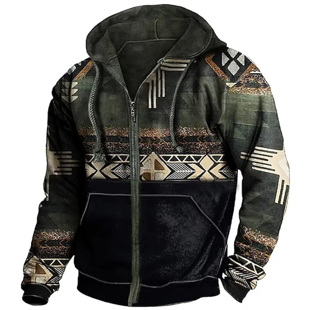 Winter jacket for men | Hoodie with zipper | Unique design and casual comfort