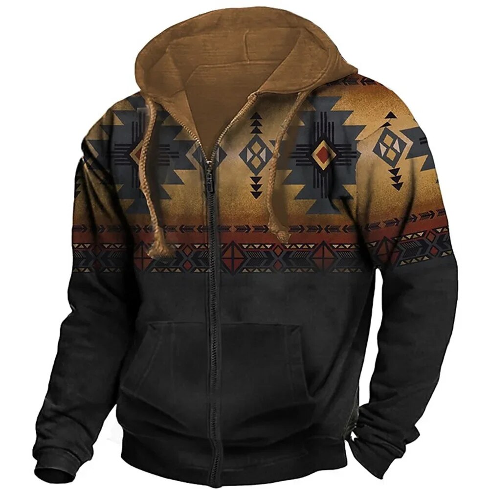 Winter jacket for men | Hoodie with zipper | Unique design and casual comfort