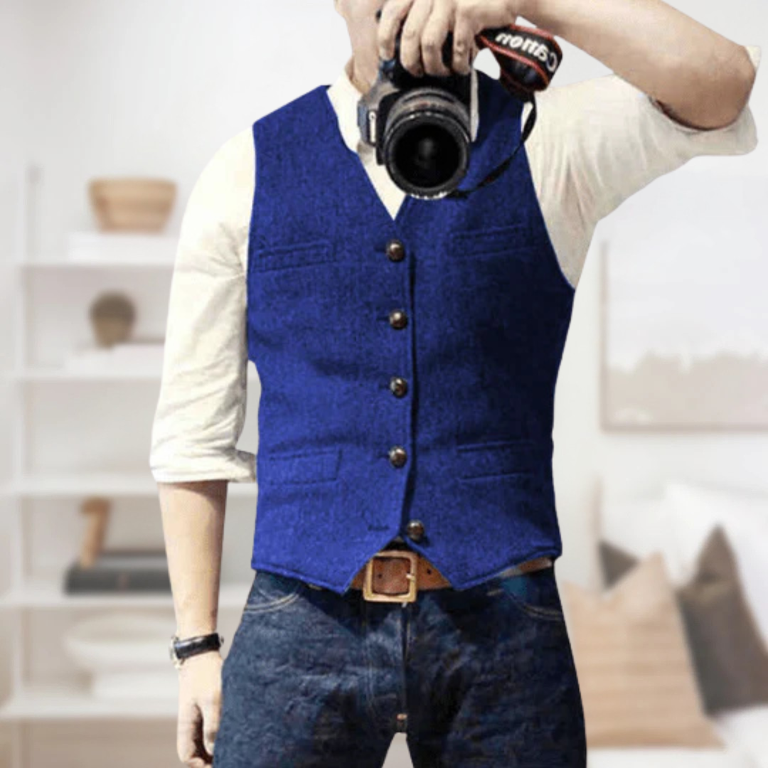 Men's Longline Knit Waistcoat Smart Casual Layering Vintage Inspired Modern Twist