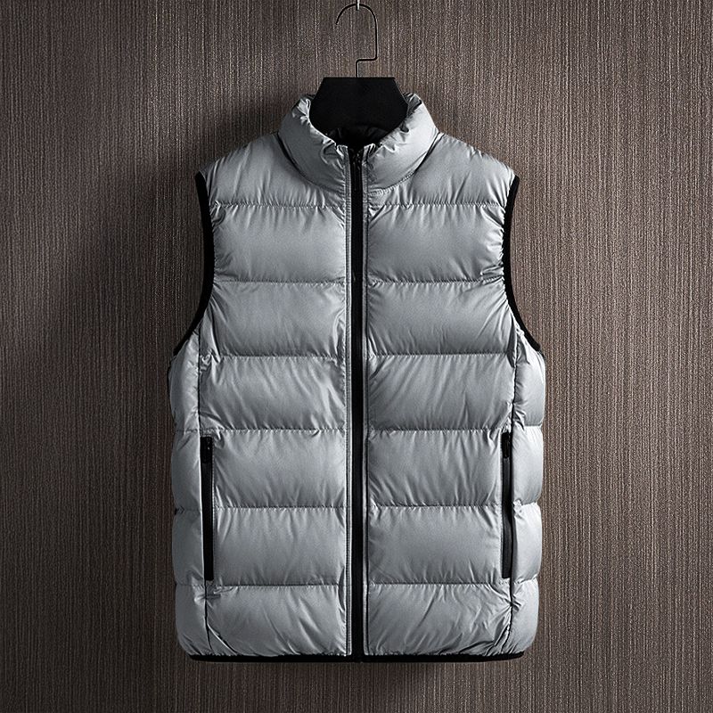 Men's Lightweight Padded Vest Front Zip for Layering and Outdoor Activity Water Resistant Warmth