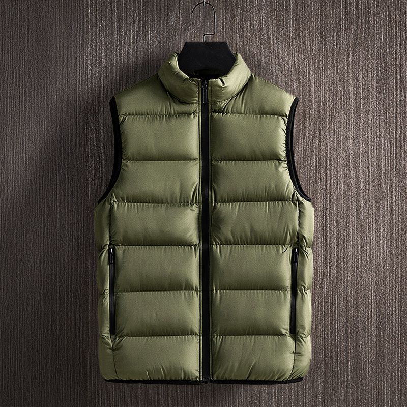 Men's Lightweight Padded Vest Front Zip for Layering and Outdoor Activity Water Resistant Warmth