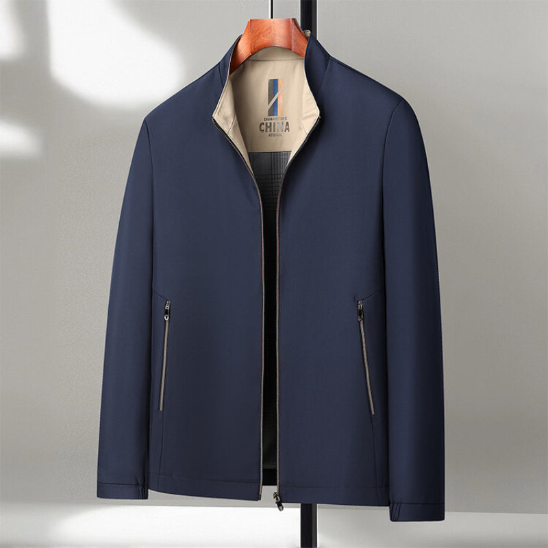 Graham Mens Stand Collar Windproof Jacket For Autumn And Winter With Loose Fit And Zip Up For Daily Commute