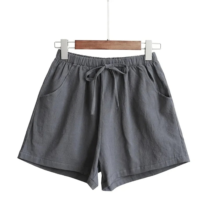 Plus Size Linen Shorts High Waisted Beach Ready Summer 2025 Breathable Cotton Blend