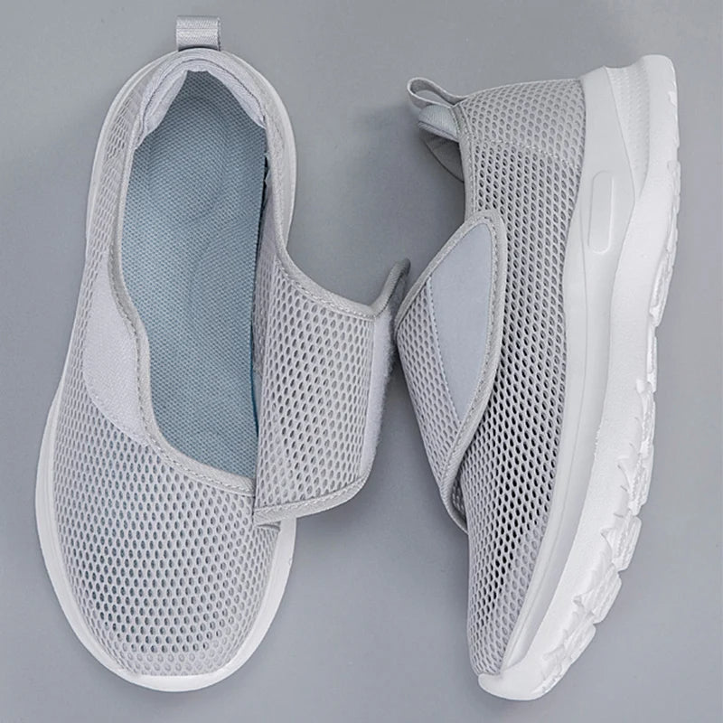 PARUSM Orthopedic Wide Fit Shoes For Swollen Feet And Diabetes Relief Breathable Mesh Adjustable Fit All Day Comfort