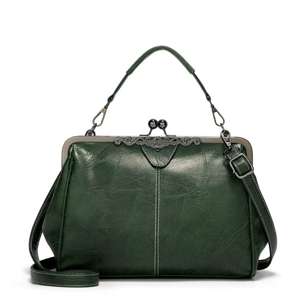TrendAura Jacqueline Vintage Clasp Handbag - Durable Faux Leather, Adjustable Crossbody Strap