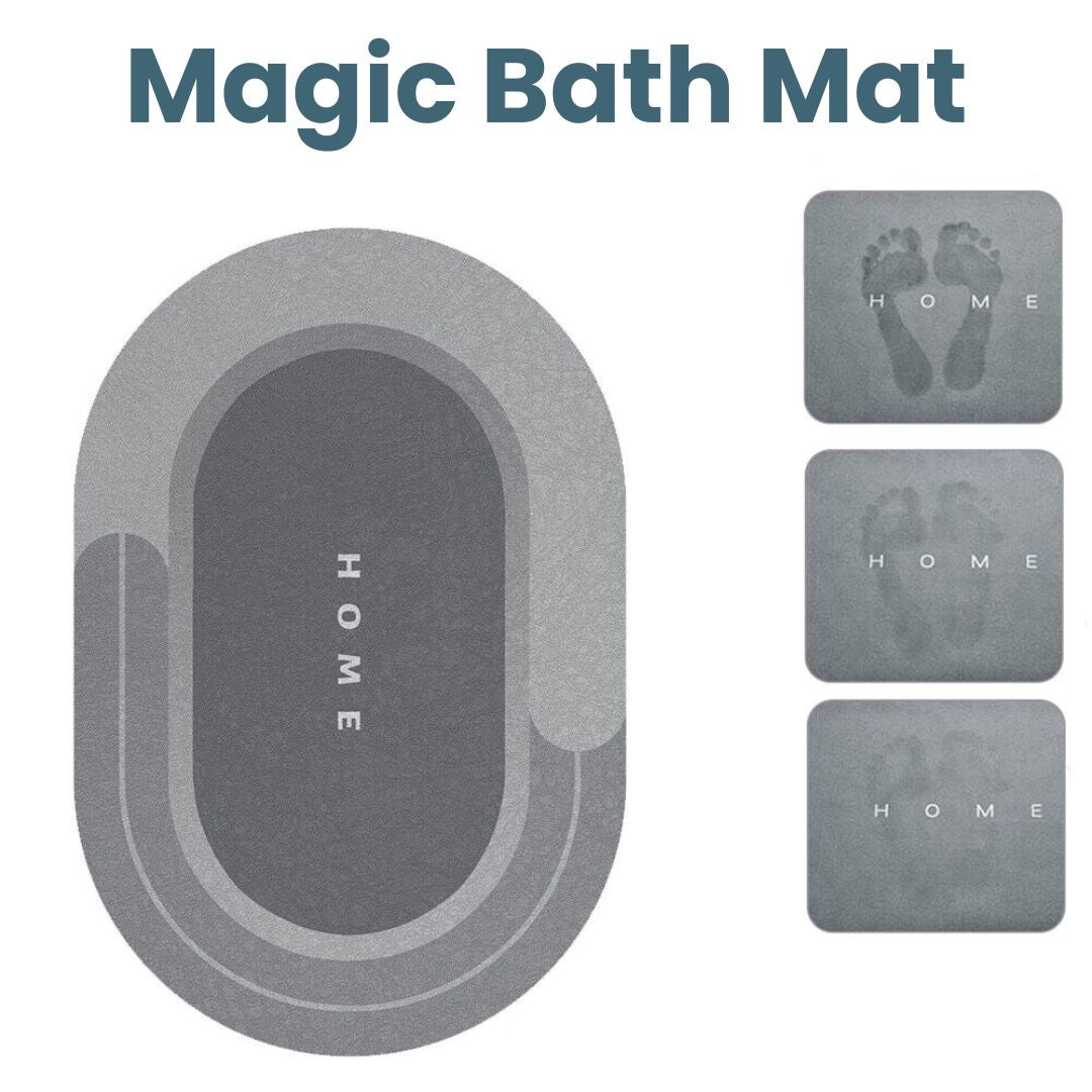Minimalist Oval Bath Mat With Non-Slip Absorbent Surface