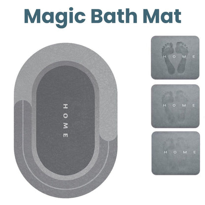 Minimalist Oval Bath Mat With Non-Slip Absorbent Surface