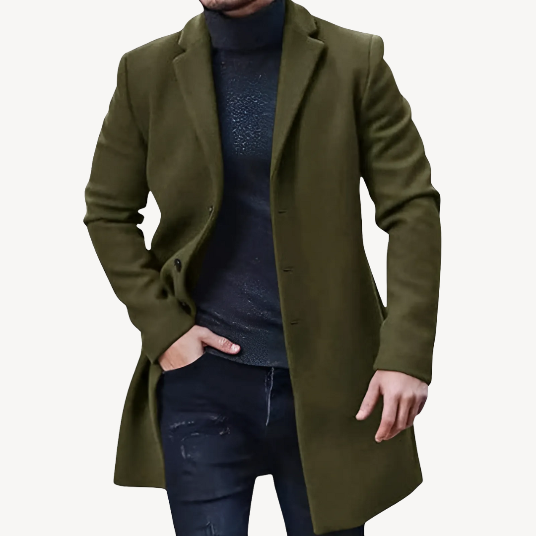 Men's Classic Trench Coat With Tailored Silhouette For Timeless, Versatile Style