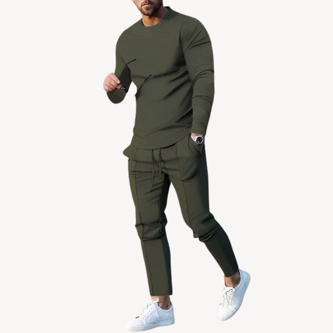 Mens Casual Long Sleeve Tracksuit Set For Men Versatile Everyday Style With Comfort