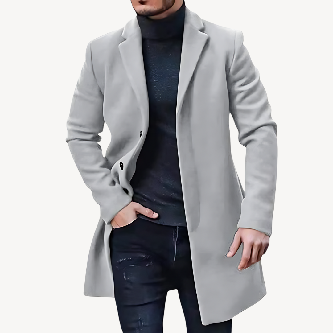 Men's Classic Trench Coat With Tailored Silhouette For Timeless, Versatile Style