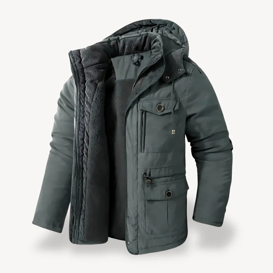 Anthony Mens Functional Heavy Duty Winter Jacket With Hood And Multiple Pockets For All Weather