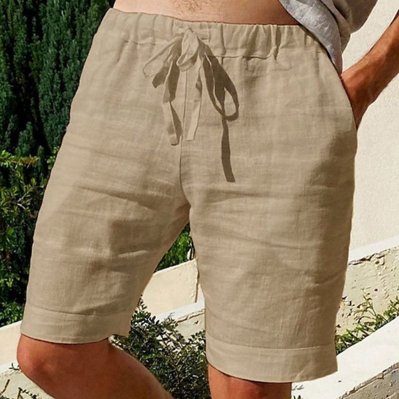 Jelle Mens Linen Shorts Breathable Lightweight Casual Summer Wear For Men Relaxed Fit