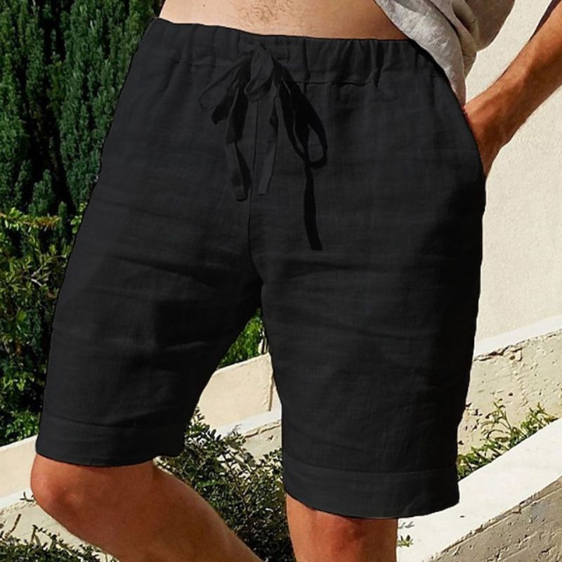 Jelle Mens Linen Shorts Breathable Lightweight Casual Summer Wear For Men Relaxed Fit