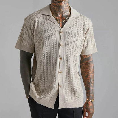 Ambrosio | Men's summer shirt made of lightweight knit material, elegant and breathable