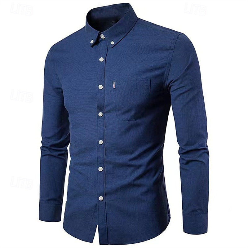 James Men's Casual Button Down Shirt With Chest Pocket For Everyday Comfort By TrendAura
