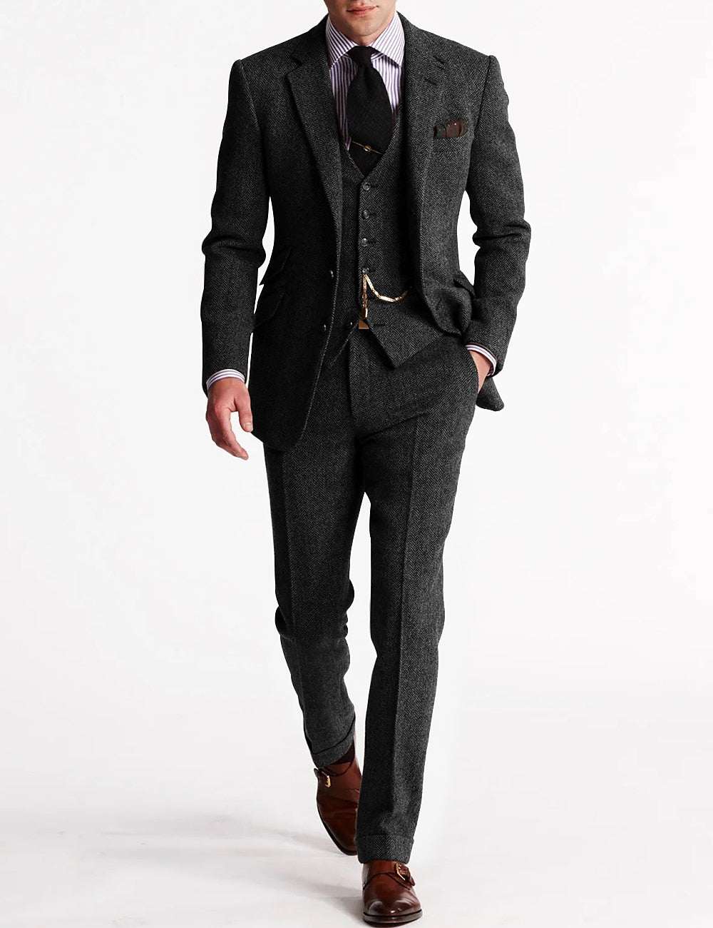 Men's Winter Suit Two Piece For Professionals Stylish Structured Detailing Elevate Your Look