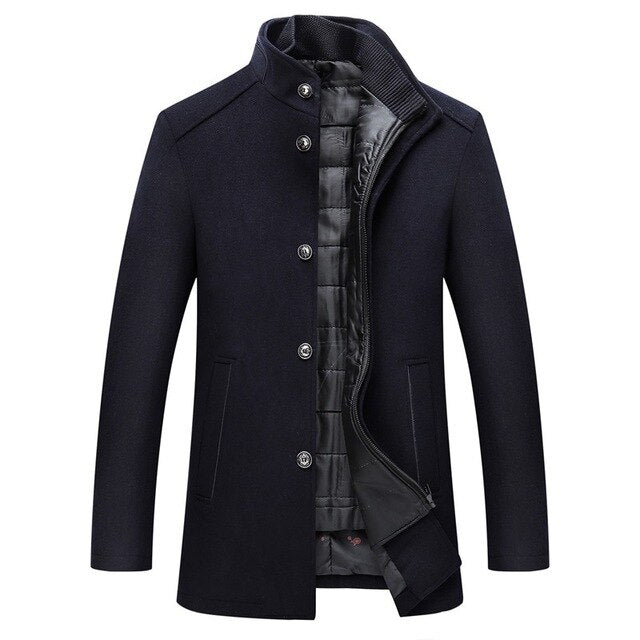 Jaxon Stand Collar Button Up Winter Jacket Men TrendAura Premium Warm Stylish Outerwear