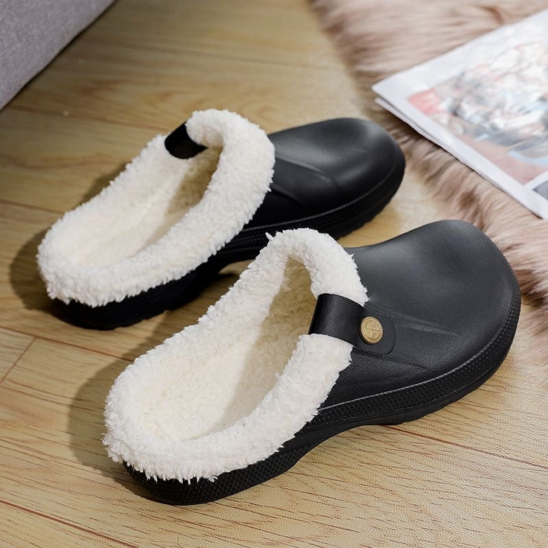 Women's Wide Fit Winter Slippers All Day Comfort Warm Fleece Lining Waterproof Non Slip