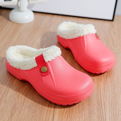 Women's Wide Fit Winter Slippers All Day Comfort Warm Fleece Lining Waterproof Non Slip