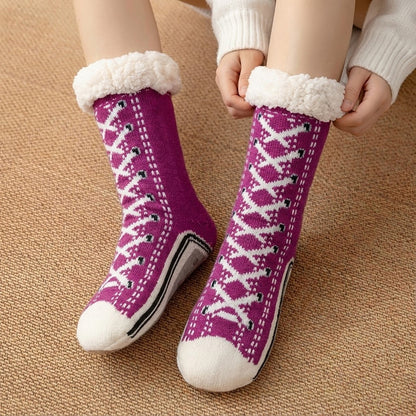 Thermal Non Slip Slipper Socks Plush Fleece Lining For Warmth And Secure Indoor Traction For Home