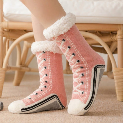 Thermal Non Slip Slipper Socks Plush Fleece Lining For Warmth And Secure Indoor Traction For Home