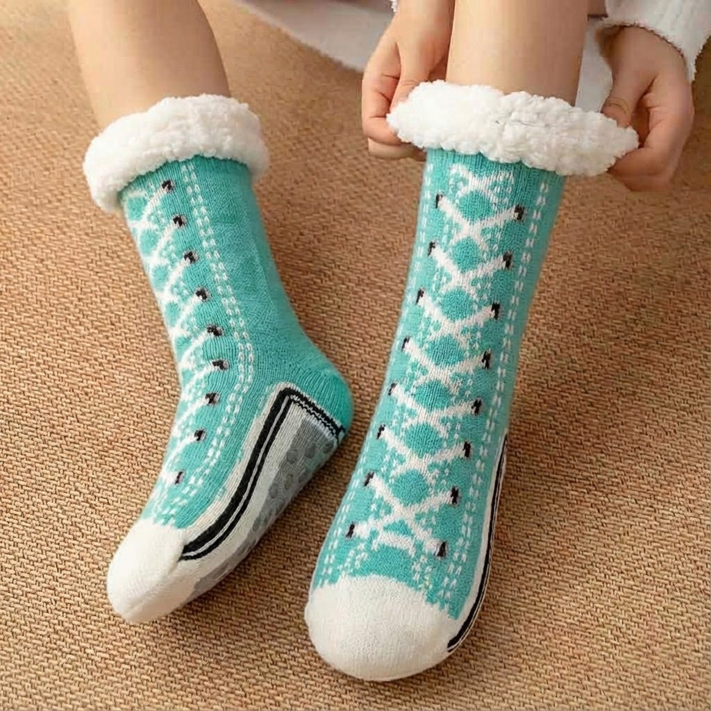 Thermal Non Slip Slipper Socks Plush Fleece Lining For Warmth And Secure Indoor Traction For Home
