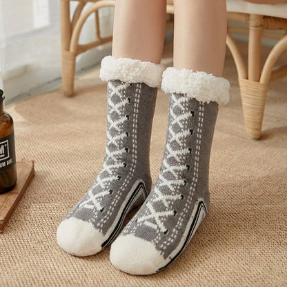 Thermal Non Slip Slipper Socks Plush Fleece Lining For Warmth And Secure Indoor Traction For Home