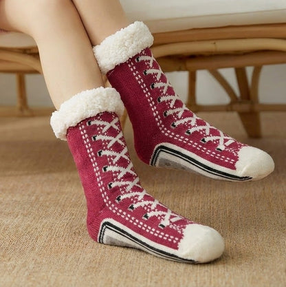 Thermal Non Slip Slipper Socks Plush Fleece Lining For Warmth And Secure Indoor Traction For Home