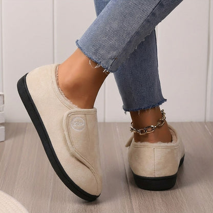 Women's Adjustable Wide Fit Slippers With Non Slip Sole For Cozy Warmth In Winter