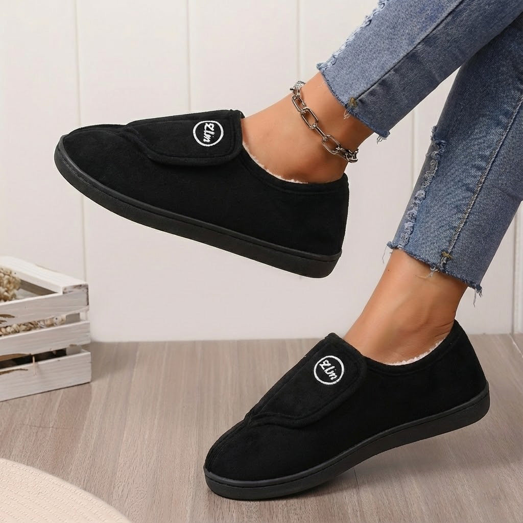 Women's Adjustable Wide Fit Slippers With Non Slip Sole For Cozy Warmth In Winter