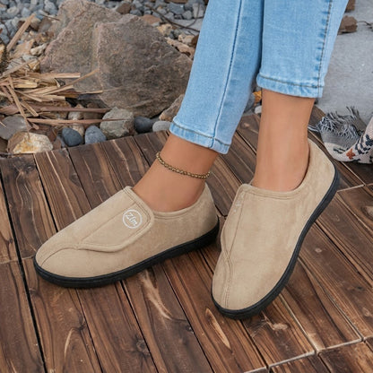 Women's Adjustable Wide Fit Slippers With Non Slip Sole For Cozy Warmth In Winter