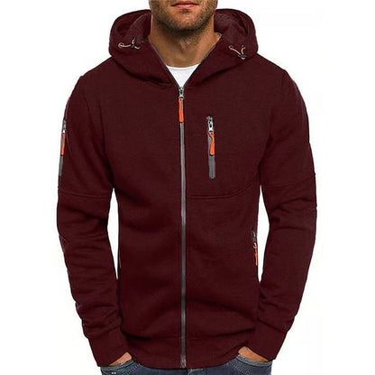 Men's Hooded Zip Sweatshirt With Full Zip Front And Adjustable Hood Soft Breathable Fabric For Everyday Comfort