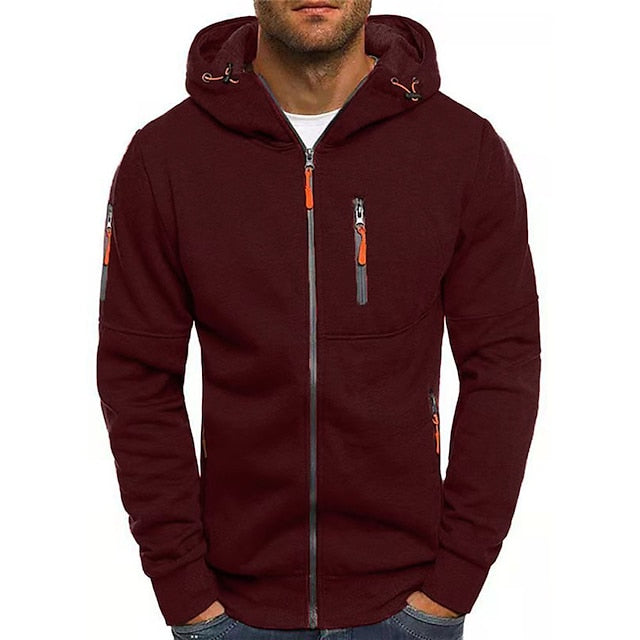 Julian Cotton Zip Hoodie For Men Soft Everyday Wear With Front Pockets And Durable Zippers