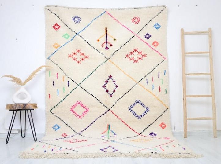 Tanagrit Beni Ourain Rug 5'5" x 8'8" - TrendAura