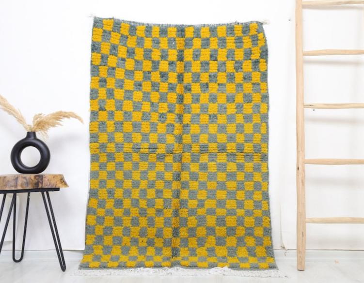 Sufian Moroccan Checkered Rug 3'2" x 4'8" - TrendAura