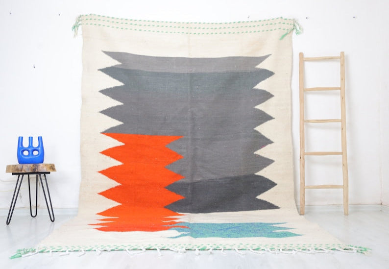 Izza Moroccan Kilim Rug 6'4" x 10'0" - TrendAura