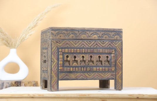 Azilin Vintage Wood Chest - TrendAura