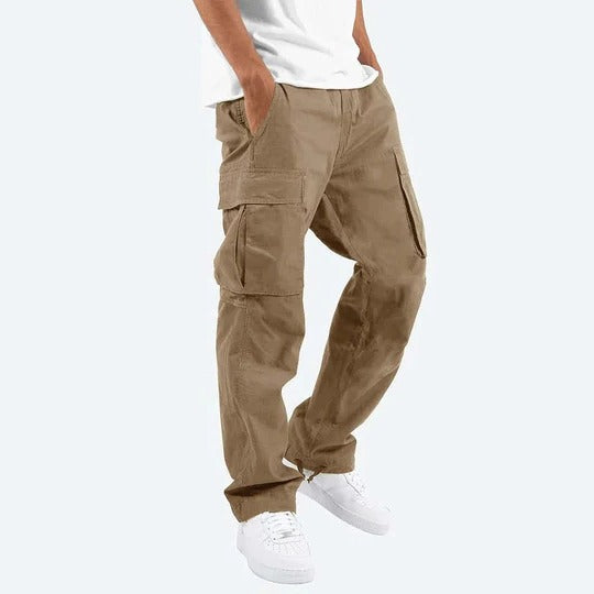 TrendAura Mens Cargo Pants With Multiple Pockets Durable Straight Fit Utility Trousers For Work And Everyday Wear