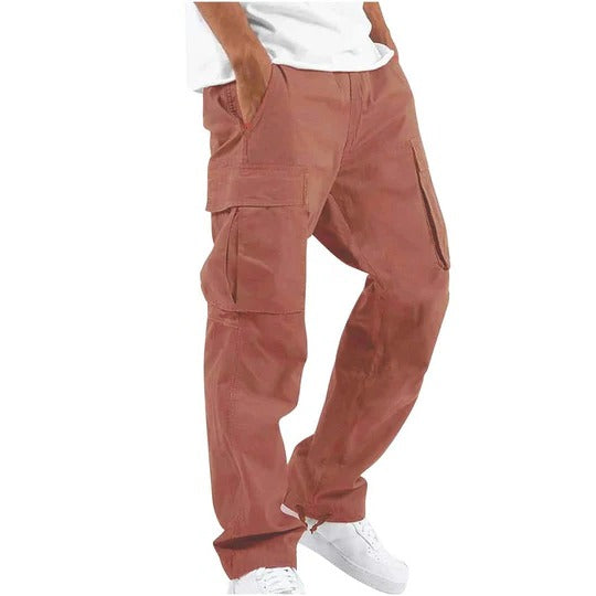TrendAura Mens Cargo Pants With Multiple Pockets Durable Straight Fit Utility Trousers For Work And Everyday Wear