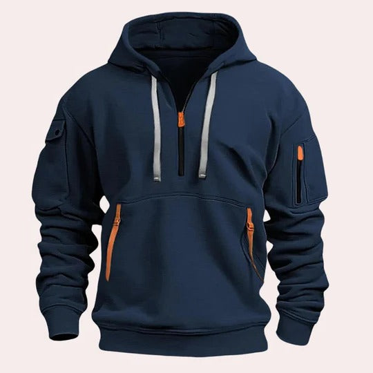 TrendAura Mens Pullover Hoodie With Adjustable Hood Standard Fit Front Pocket Casual Layering
