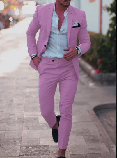 Men's Lightweight Formal Two Piece Suit With Refined Tailoring For Summer Professionals