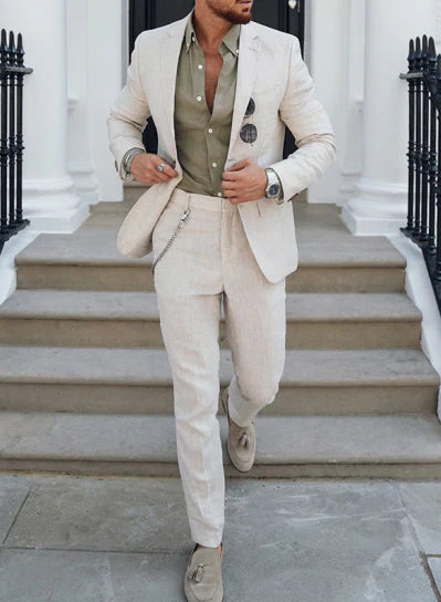 Men's Lightweight Formal Two Piece Suit With Refined Tailoring For Summer Professionals