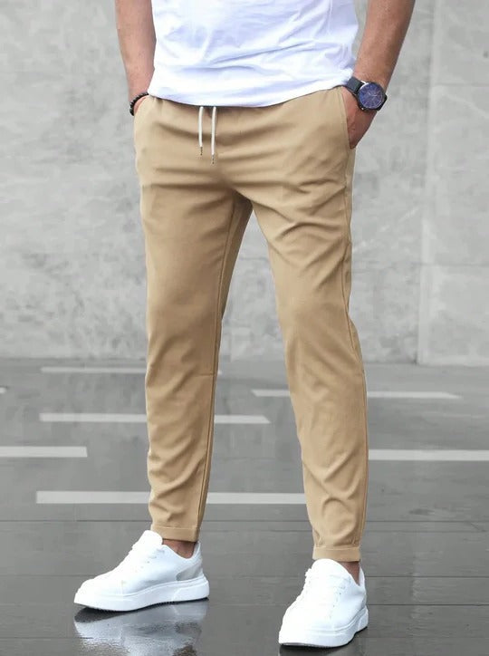 TrendAura Men's Stretch Pants With Flexible Comfort And Modern Tapered Fit For Everyday And Office Wear