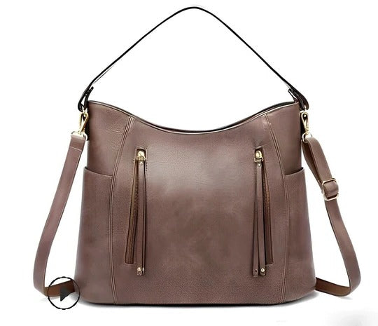 TrendAura Ladies Vintage Leather Bag - Secure Magnetic Flap Closure And Adjustable Strap