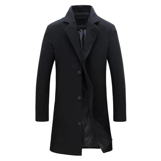 TrendAura Mens Long Winter Coat Camel Wool Blend Insulated Over Coat For Cold Weather