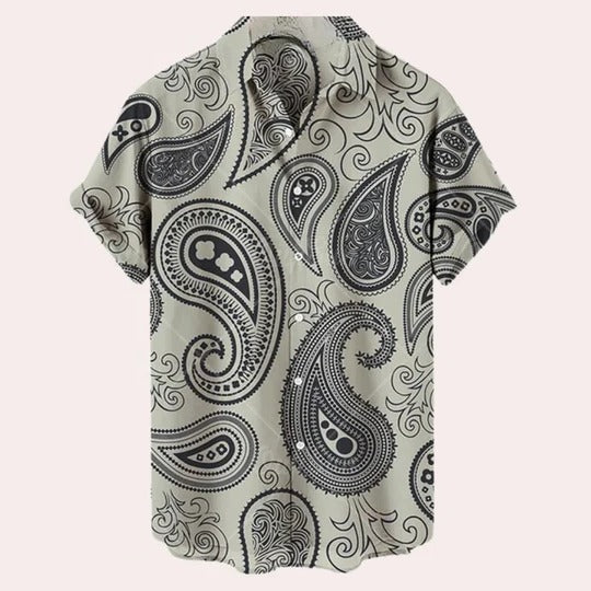 TrendAura Mens Short Sleeve Printed Pattern Shirt Lightweight For Warm Weather Casual Wear