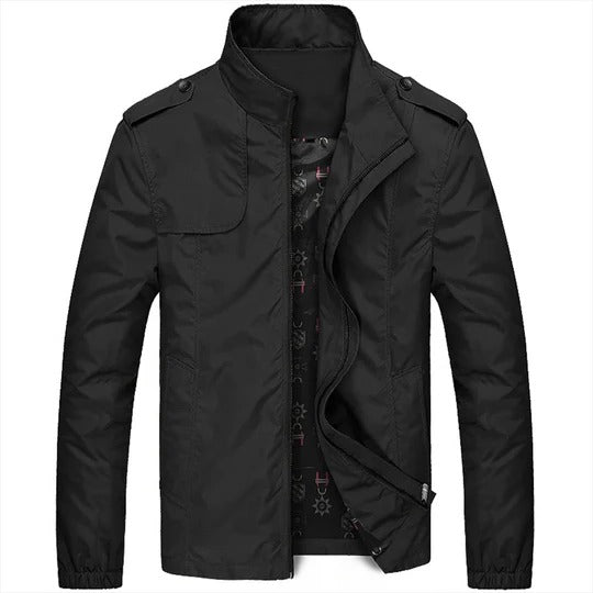 TrendAura Men's Summer Jacket Stand Up Collar Lightweight Zipper Closure For Casual Or Semi Formal Wear
